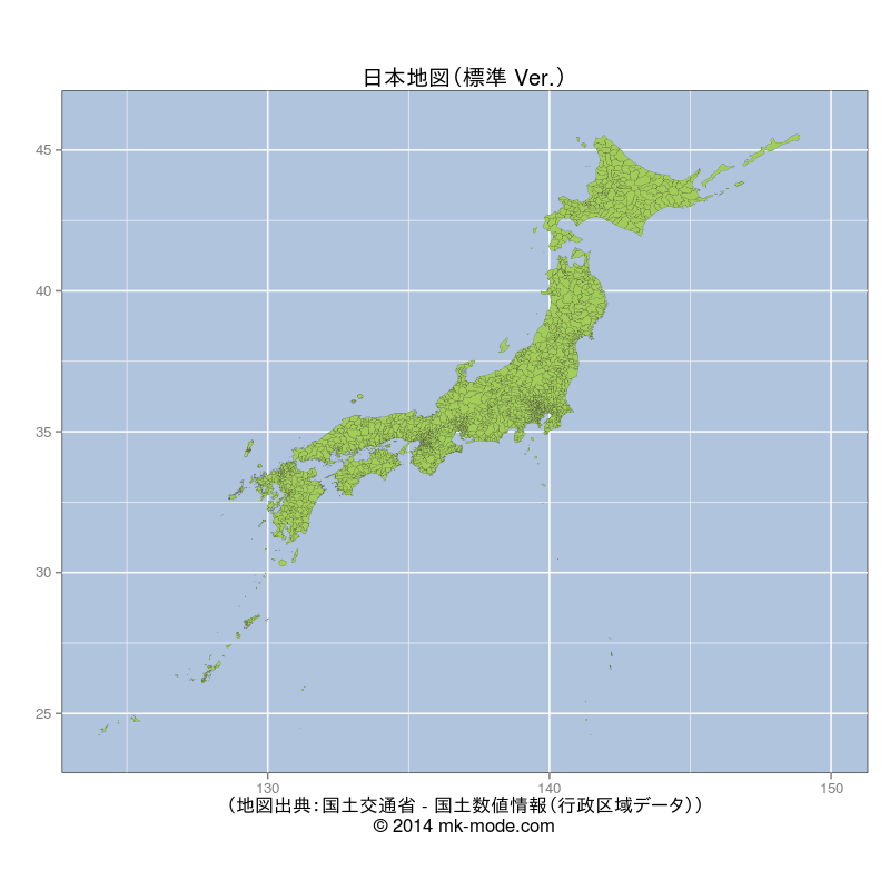 日本地図（標準 Ver.）